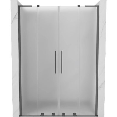 Mexen Velar L Duo плъзгащи се душ врати 140 cm, матирано стъкло, gun metal - 871-140-003-32-95 (871-140-003-32-95)
