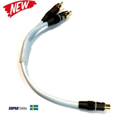 Supra Cables Supra Y-Link 1RCA-2RCA F-M Blue 25CM - Y-Link адаптер за сабвуфери (071857)