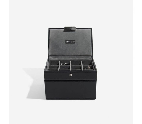 Stackers pánská šperkovnice Black Cufflink & Watch Box černá
