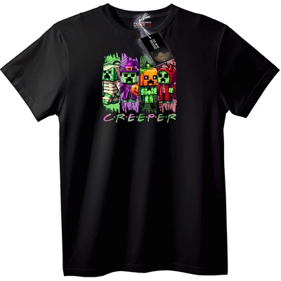 NOONEBRAND Тениска Крийпъри от Minecraft - XS, Black