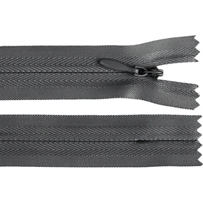 Spirálový zip skrytý No 3 délka 18 cm Varianta: 312 šedá tmavá, Balení: 1 ks