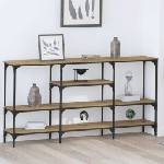 vidaXL Конзолна маса дъб артизан 160 x 29 x 80 см Инженерна дървесина (883557)