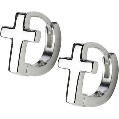 Nubis® Maličké stříbrné kroužky s křížky NB-3414