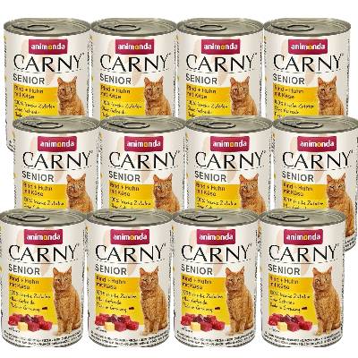 ANIMONDA Cat Carny Senior príchuť: hovädzie, kuracie, syr 12x400g