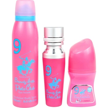 Beverly Hills Polo Club Комплект Beverly Hills Polo Club: No. 9 Парфюм За жени 50 мл + No. 9 Антиперспирант Дезодорант Рол-он За жени 50 мл + 1982 - Sport 9 Свежест Спрей за тяло 150 мл