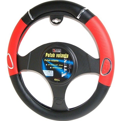 Compass Univerzální potah volantu Rally 37 - 39 cm černo / červený -
