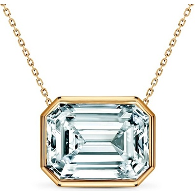 Savicki Náhrdelník žlté zlato, laboratórny diamant PURE-N-EM-100-LAB-Z