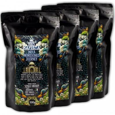 Kafista India Monsooned Journey spracovanie monzúnovaním 100% Robusta 4 x 0,5 kg