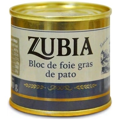 Zubia Patés Kachní Foie gras bloc de Foie gras 100 g