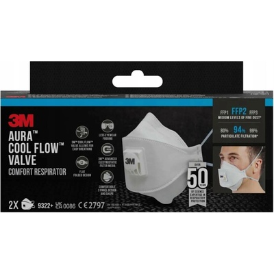 3M 9322 GEN3 Filtrační polomaska Aura FFP2