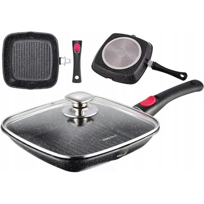 KINGHOFF Granitová grilovací pánev 24 cm s odnímatelnou rukojetí KH-1510