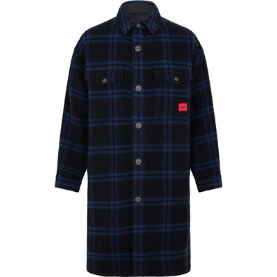 Hugo Men's Micha2241 Overcoat - Dark Blue