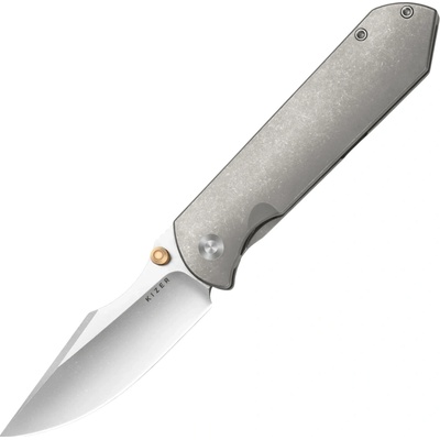 Kizer Harpoon Fold Elmax&Flat Brushed& Stonewash,Ti handle Ki4784A1