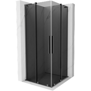 Mexen Velar L Duo плъзгаща се душ кабина 100 x 100 см, графит, gun metal - 871-100-100-02-43-95 (871-100-100-02-43-95)