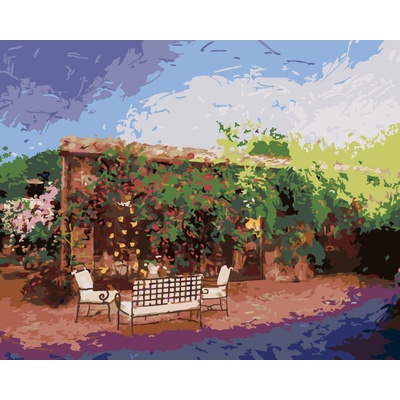 ZUTY Maľovanie podľa čísel ZÁHRADKA V TOSKÁNSKU Rámovanie Rozmer 80 x 100 cm