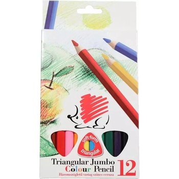 ICO Триъгълни цветни моливи, дебели - 12 броя (7140133000)