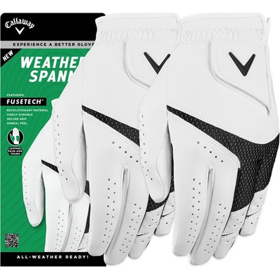 Callaway Weather Spann Womens Golf Glove Bílá Levá M 2ks