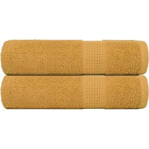 vidaXL Кърпи за баня FROGN 2 бр. Златни 100x150 см 360 г/м2 (136812)
