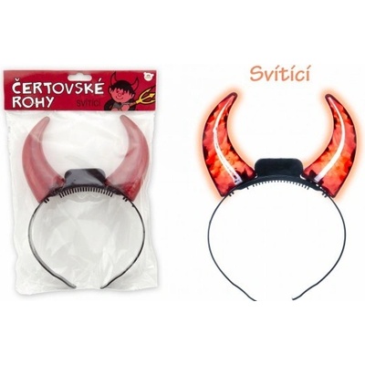 Teddies Rohy čertovské svítící plast 15cm na baterie v sáčku