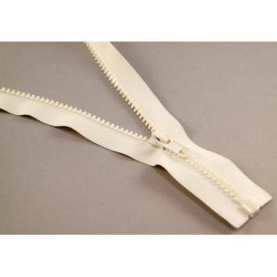 Deliteľný kostený zips - dĺžka (30 - 95 cm) - rôzne farby 60 cm smotanová bez ozdoby