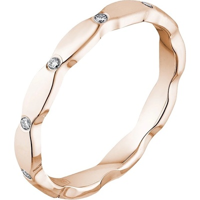 Tiami Prsten z růžového zlata s diamanty Wave RWDP2401