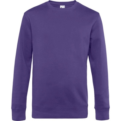 B&C mikina KING Crew Neck pánská COT-01U01Ku3800 Purpurová radiant