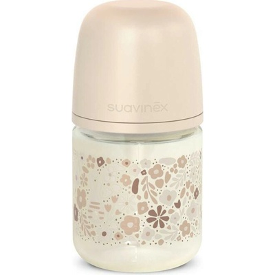 Suavinex Fľaša sklo fyziologická SX PRO +0 SF Wonderland New Krémový kvet 120 ml