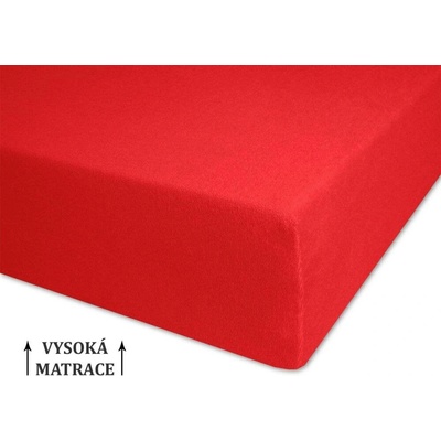 Brotex Froté prostěradlo červené na vysokou matraci 190g/m2 80x200