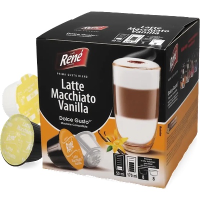 Café René | Лате макиато с ванилия - 16 капсули за Dolce Gusto