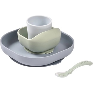 Beaba 4-Piece Silicone Dinner Set комплект за хранене Pebble 4m+