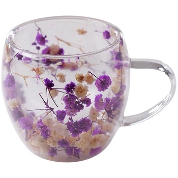 CupHup Стъклена термо чаша CupHup Passion Flower, Двойно дъно, Vioneth (02-14)