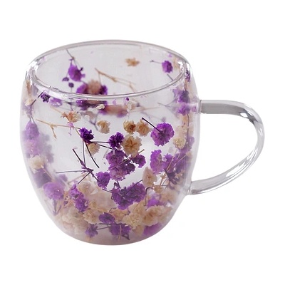 CupHup Стъклена термо чаша CupHup Passion Flower, Двойно дъно, Vioneth (02-14)