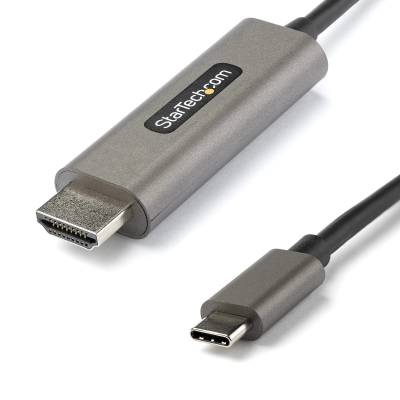 StarTech StarTech. com CDP2HDMM4MH адаптер за видео кабел 4 м HDMI тип A (стандартен) UBS тип C Черен, Сребърен (CDP2HDMM4MH)