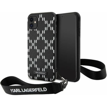 Image 1 of KARL LAGERFELD Кейс Karl Lagerfeld KLHCN61SAKLMBSK за iPhone 11 / Xr 6.1"", черен / черен, твърд, Monogram Losange Saffiano (KF001657-0)