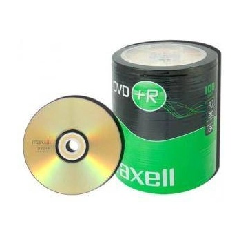 Maxell Дискове DVD+R MAXELL, 4.7 GB, 16x, 120мин, в целофан, 100 бр