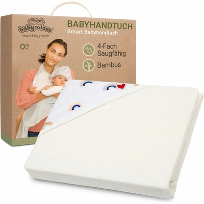 Baby to love Bambusový uterák s kapucňou pre bábätká a deti motív Dúha