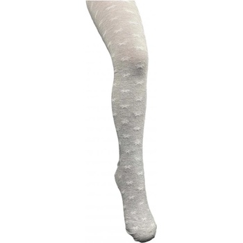 detské pančuchy dievča sivé vzor biele mašličky