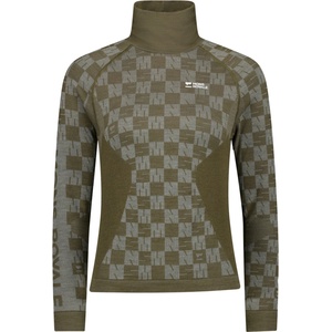 Mons Royale Дамско мериносово термобельо Mons Royale Women's Ascender Merino Seamless Mock Neck L/S Merino base layer - Dried Sage / Dark Olive - размер XS (115-2612-0311)