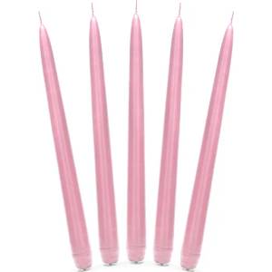 PartyDeco Конична свещ розова - матова 24см