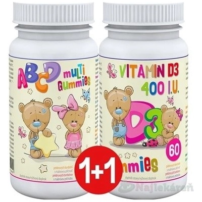 CLINICAL ABCD Multi Gummies + D3 Gummies 2 x 60 pektínových cukríkov