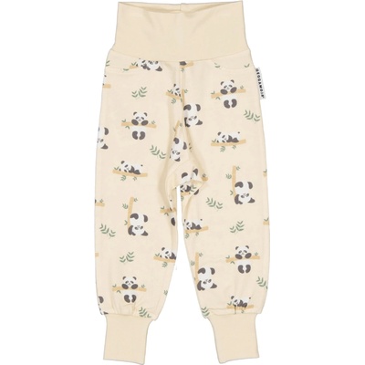 Geggamoja Bambusové dětské rostoucí kalhoty Beige panda