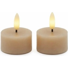 SIRIUS Sada LED čajové svíčky na baterie Sille Tealight, Ø 4,5 × 2,2 cm, světlý karamel, z pravého vosku, balení 2 ks