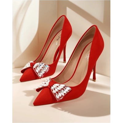 Resti Women's stiletto heels with a bow Cocarte biela červená