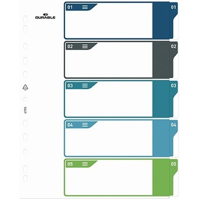 DURABLE Регистър DURABLE plastic A/4 maxi 1-5 цвят 679327 (679327)