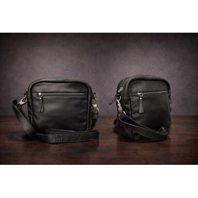 Max Original Leather Pánska kožená taška passport bag small blk