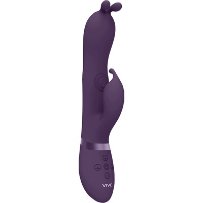 Vive Gada Vibrating Bunny Ear G Spot Rabbit with Pulse Wave Shaft Purple