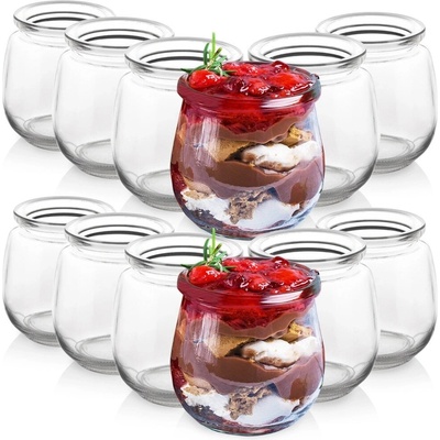 VILDE pohárov na jogurt a dezert s viečkami 4ks x 300ml