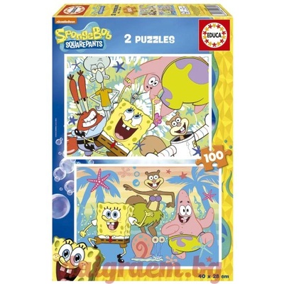 Educa Пъзел educa 19389 - 2 х 100 части - Спондж Боб (edu19389)