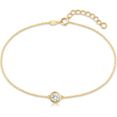 MINET Decentní zlatý náramek s bílým zirkonem Au 585/1000 1,00g JMG0311WGB17 – Hledejceny.cz