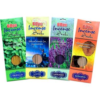 Quanzhou Yixin Commerce & Trade Co. , Ltd Комплект от 60 ароматни пръчици за медитация, натурални съставки, освежител за стая МН110